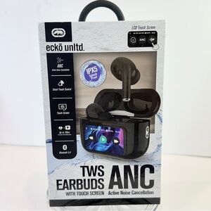 🆕 Luxury ECKŌ UNLTD. Touch-Screen ANC Wireless Earbuds 🆕 Black